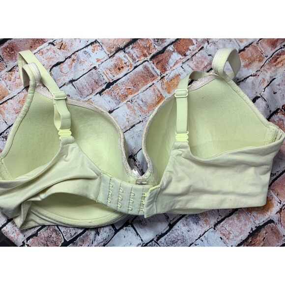 Victoria's Secret 36DD Lined Demi Bra Pink and Yellow Lightly Padded Underwire - Picture 3 of 3